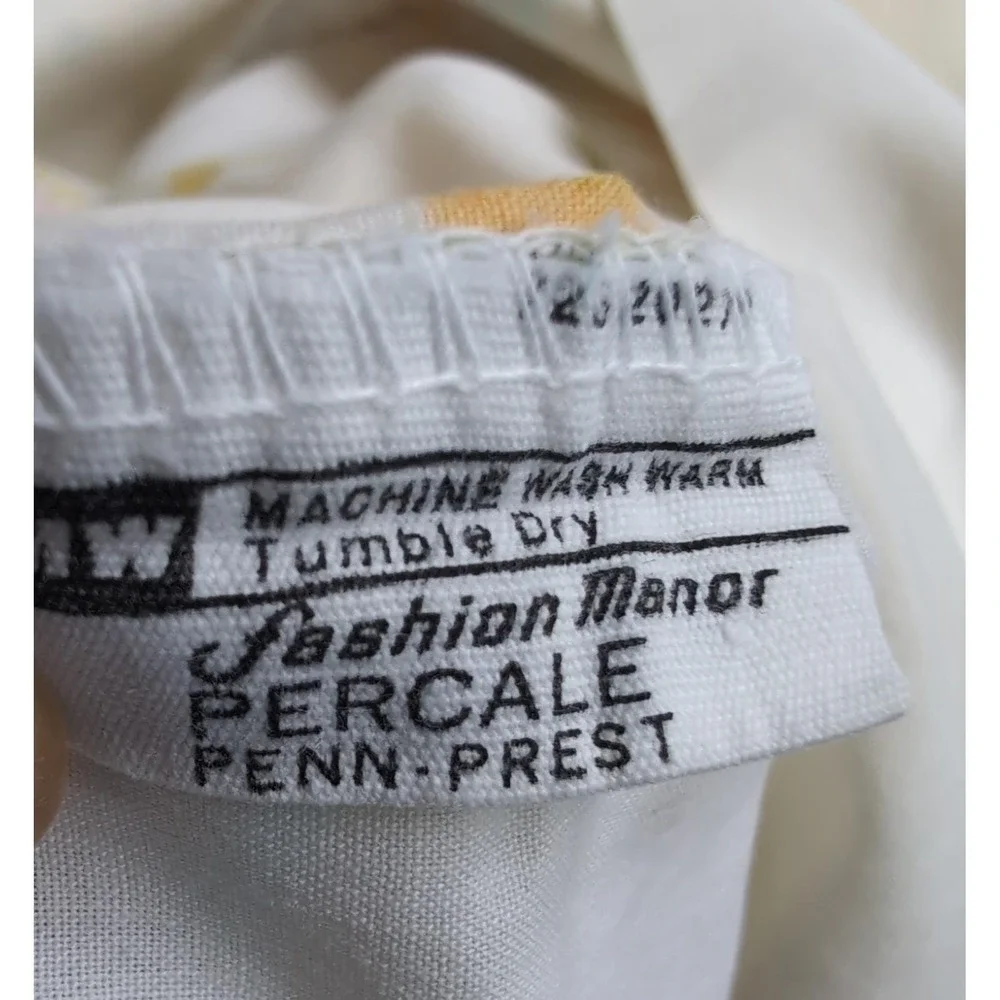 Vintage JCPenney Fashion Manor Sheet Set Full Floral White 70s Percale MCM USA